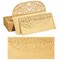Gold Money Envelopes for Cash Gifts, Laser Cut Holders for Currency for Wedding, Birthday (6.8x3.3 In, 36 Pack)